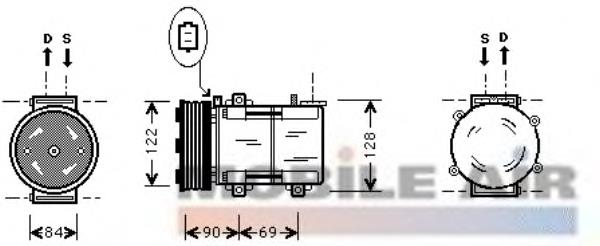 1800K352 VAN Wezel compressor de aparelho de ar condicionado