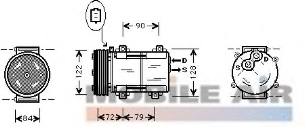 Compressor de aparelho de ar condicionado 1800K351 VAN Wezel