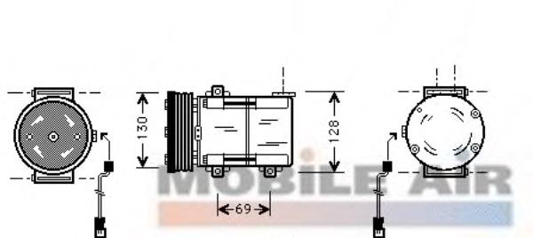 1800K289 VAN Wezel compressor de aparelho de ar condicionado