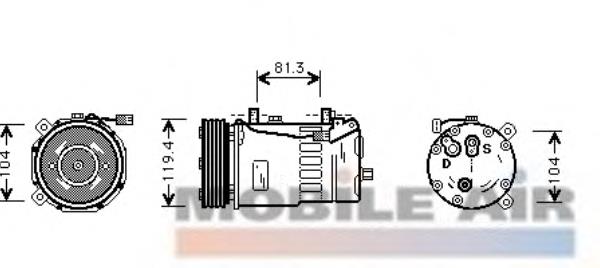 1800K321 VAN Wezel compressor de aparelho de ar condicionado