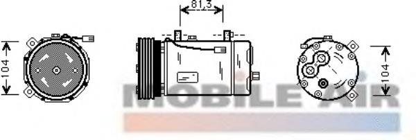 Compressor de aparelho de ar condicionado 1800K307 VAN Wezel