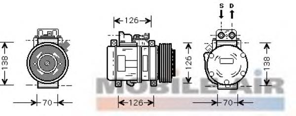 Compressor de aparelho de ar condicionado 3000K084 VAN Wezel