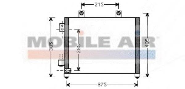 37005342 VAN Wezel radiador de aparelho de ar condicionado