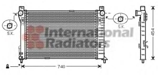 30002338 VAN Wezel radiador de esfriamento de motor