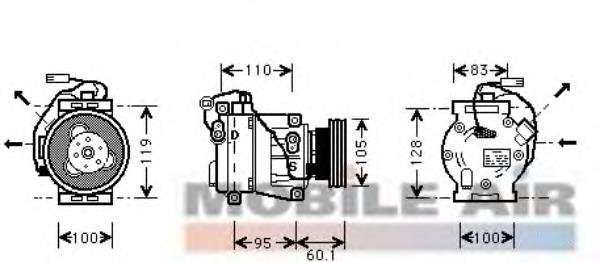 2800K064 VAN Wezel compressor de aparelho de ar condicionado