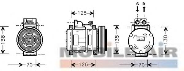 Compressor de aparelho de ar condicionado 3000K054 VAN Wezel