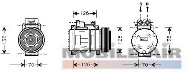 3000K057 VAN Wezel compressor de aparelho de ar condicionado