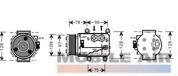 7700K025 VAN Wezel compressor de aparelho de ar condicionado