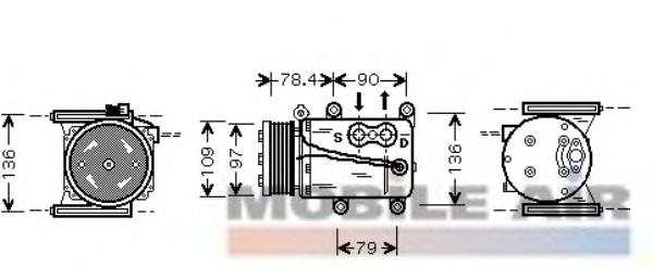 Compressor de aparelho de ar condicionado 7700K034 VAN Wezel