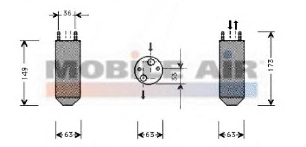 8100D022 VAN Wezel tanque de recepção do secador de aparelho de ar condicionado