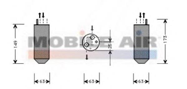 8100D029 VAN Wezel tanque de recepção do secador de aparelho de ar condicionado