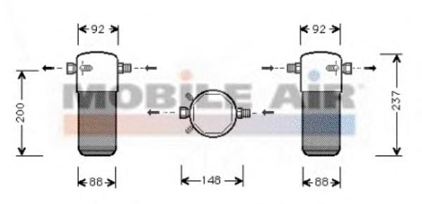 Tanque de recepção do secador de aparelho de ar condicionado 5900D100 VAN Wezel