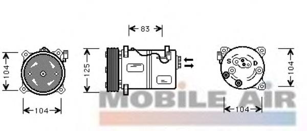 5900K095 VAN Wezel compressor de aparelho de ar condicionado