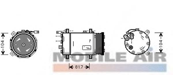 5800K167 VAN Wezel compressor de aparelho de ar condicionado