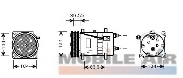 Compressor de aparelho de ar condicionado 5800K074 VAN Wezel