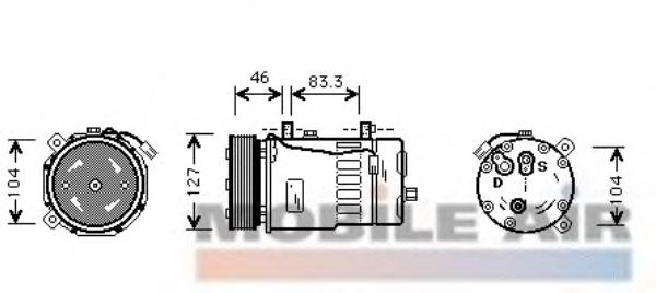 5800K050 VAN Wezel compressor de aparelho de ar condicionado