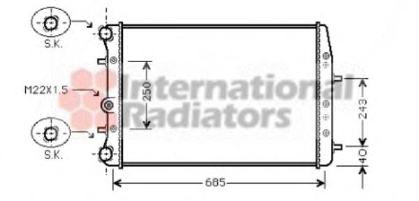 76002008 VAN Wezel radiador de esfriamento de motor