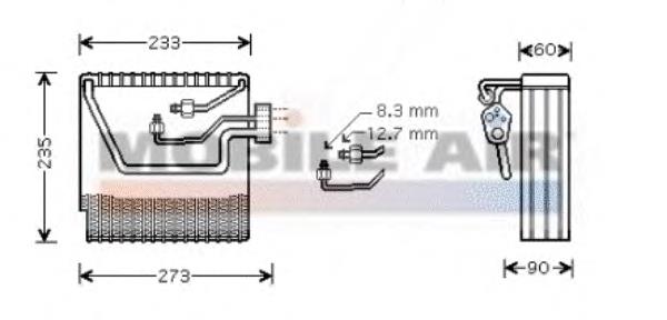 Vaporizador de aparelho de ar condicionado 5900V111 VAN Wezel