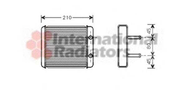 Radiador traseiro de forno (de aquecedor) 83006008 VAN Wezel