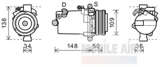 0600K408 VAN Wezel compressor de aparelho de ar condicionado