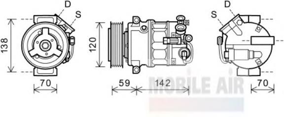 3700K579 VAN Wezel compressor de aparelho de ar condicionado