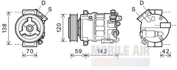 3700K576 VAN Wezel compressor de aparelho de ar condicionado