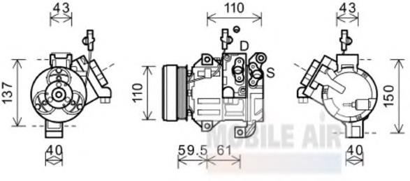 Компрессор кондиционера 5200K129 VAN Wezel