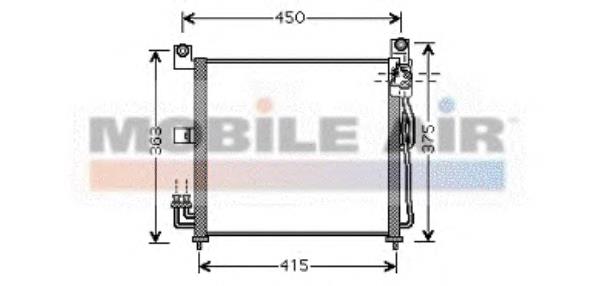 83005065 VAN Wezel radiador de aparelho de ar condicionado