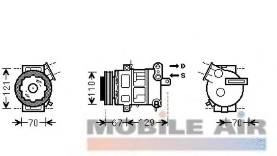 Компрессор кондиционера 3700K558 VAN Wezel