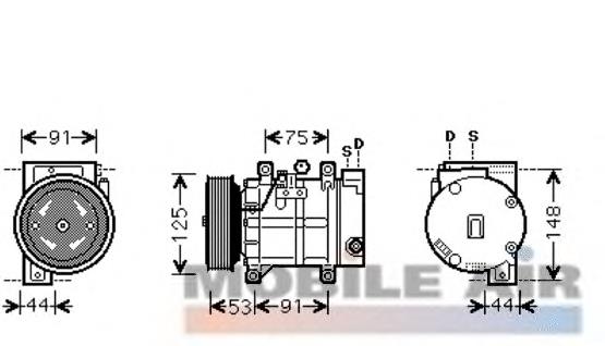 Compressor de aparelho de ar condicionado 1300K259 VAN Wezel