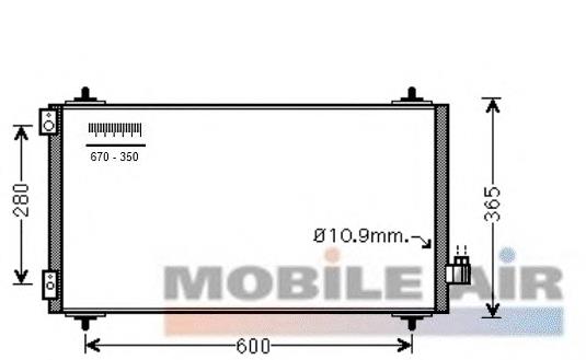 09005271 VAN Wezel radiador de aparelho de ar condicionado