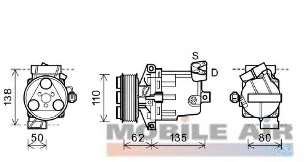 1300K342 VAN Wezel compressor de aparelho de ar condicionado