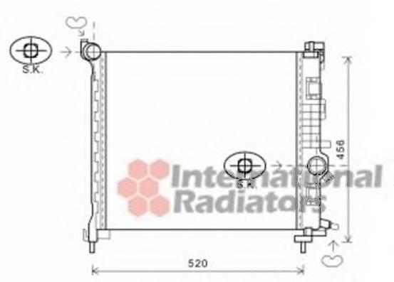 37002561 VAN Wezel radiador de esfriamento de motor