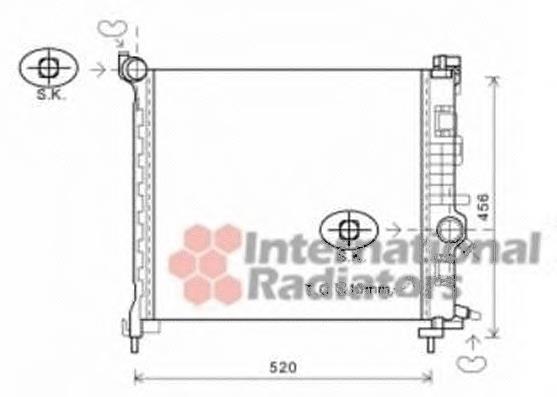 37002562 VAN Wezel radiador de esfriamento de motor