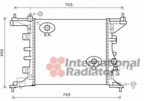 Radiador de esfriamento de motor 37002568 VAN Wezel