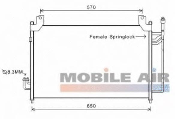 Radiador de aparelho de ar condicionado para Mazda CX-7 