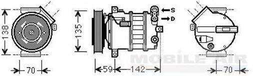 ACP812 Lucas compressor de aparelho de ar condicionado