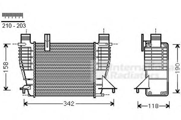 13004356 VAN Wezel radiador de intercooler