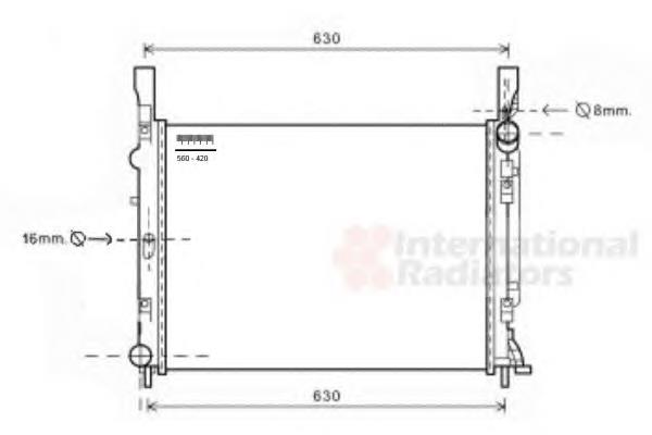 43002472 VAN Wezel radiador de esfriamento de motor