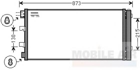 43005475 VAN Wezel radiador de aparelho de ar condicionado