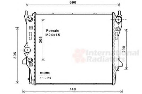 77002053 VAN Wezel radiador de esfriamento de motor