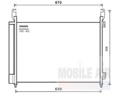 43005466 VAN Wezel radiador de aparelho de ar condicionado