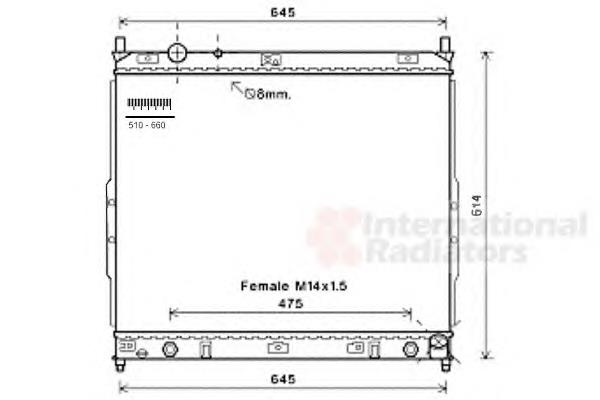 81002121 VAN Wezel radiador de esfriamento de motor