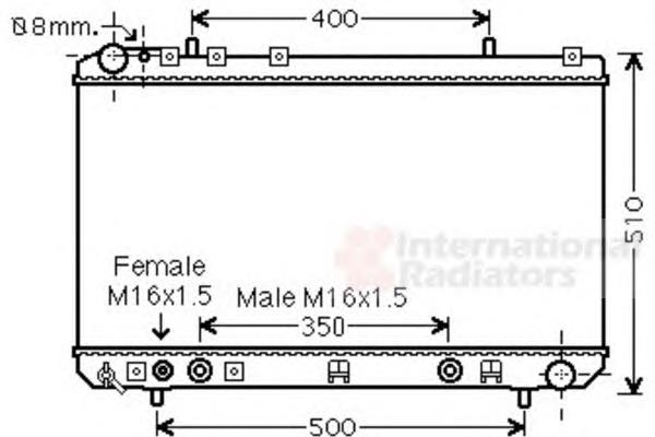 Radiador de esfriamento de motor 81002138 VAN Wezel