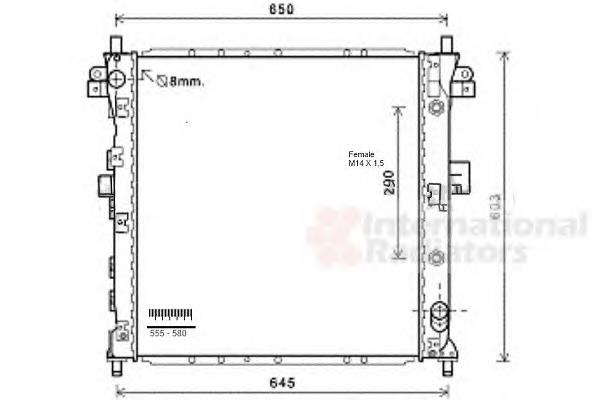 81002105 VAN Wezel radiador de esfriamento de motor