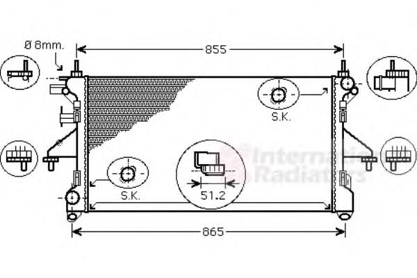 5770085 Polcar radiador de esfriamento de motor