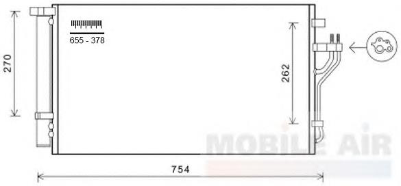 82005279 VAN Wezel radiador de aparelho de ar condicionado