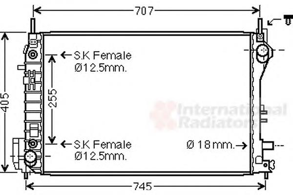 37002559 VAN Wezel radiador de esfriamento de motor