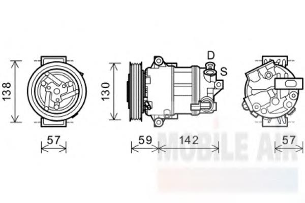 Compressor de aparelho de ar condicionado 0100K126 VAN Wezel