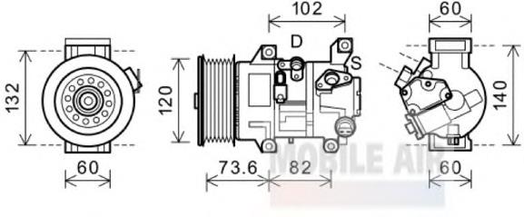 Компрессор кондиционера 5300K610 VAN Wezel